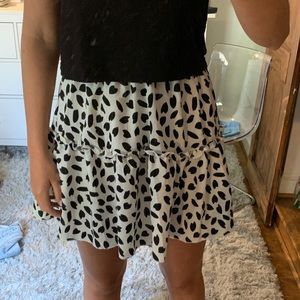 Black and white dotted skirt